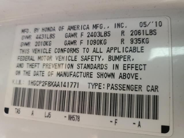 Photo 11 VIN: 1HGCP2F8XAA141771 - HONDA ACCORD 