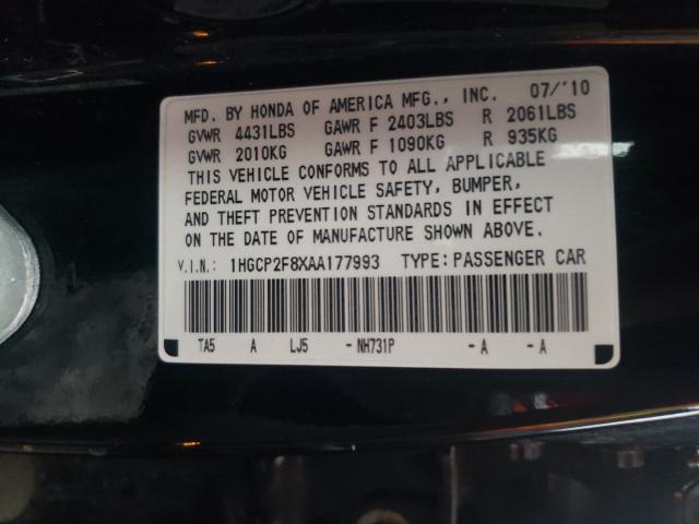 Photo 9 VIN: 1HGCP2F8XAA177993 - HONDA ACCORD EXL 