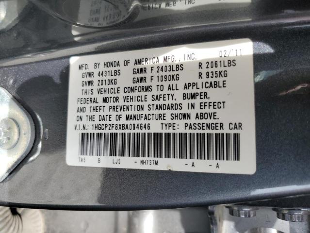 Photo 12 VIN: 1HGCP2F8XBA094646 - HONDA ACCORD EXL 