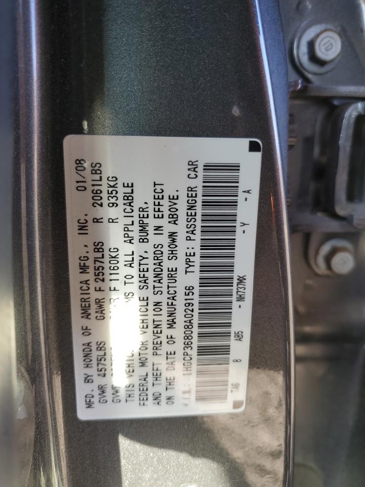 Photo 11 VIN: 1HGCP36808A029156 - HONDA ACCORD 