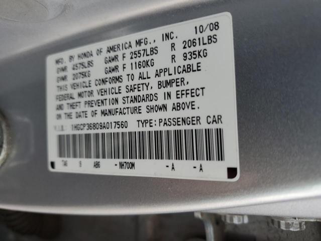 Photo 12 VIN: 1HGCP36809A017560 - HONDA ACCORD EXL 