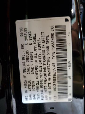 Photo 11 VIN: 1HGCP36818A055345 - HONDA ACCORD EXL 