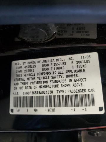 Photo 11 VIN: 1HGCP36819A024338 - HONDA ACCORD EXL 