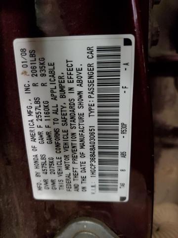 Photo 11 VIN: 1HGCP36848A030651 - HONDA ACCORD 