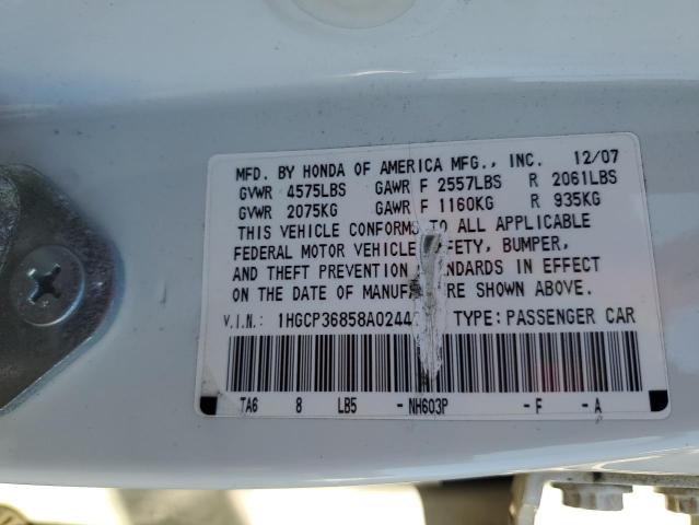 Photo 12 VIN: 1HGCP36858A024423 - HONDA ACCORD EXL 