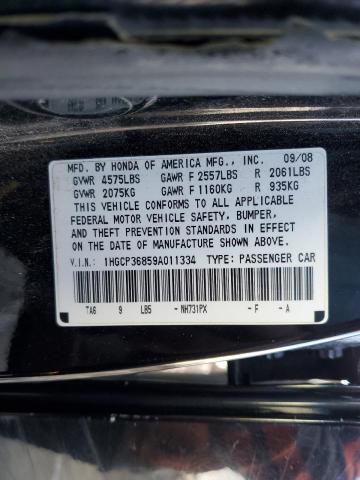 Photo 11 VIN: 1HGCP36859A011334 - HONDA ACCORD 