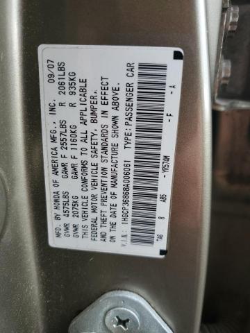 Photo 11 VIN: 1HGCP36868A006061 - HONDA ACCORD 