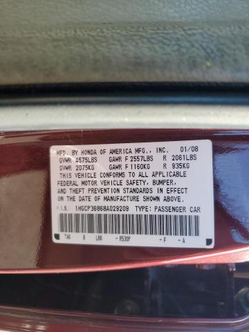 Photo 11 VIN: 1HGCP36868A029209 - HONDA ACCORD 