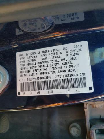 Photo 9 VIN: 1HGCP36868A063666 - HONDA ACCORD EXL 