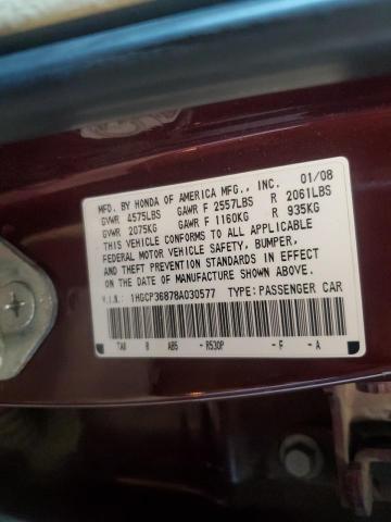 Photo 12 VIN: 1HGCP36878A030577 - HONDA ACCORD EXL 