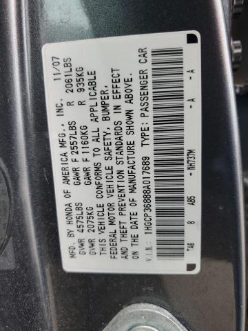 Photo 11 VIN: 1HGCP36888A017689 - HONDA ACCORD 