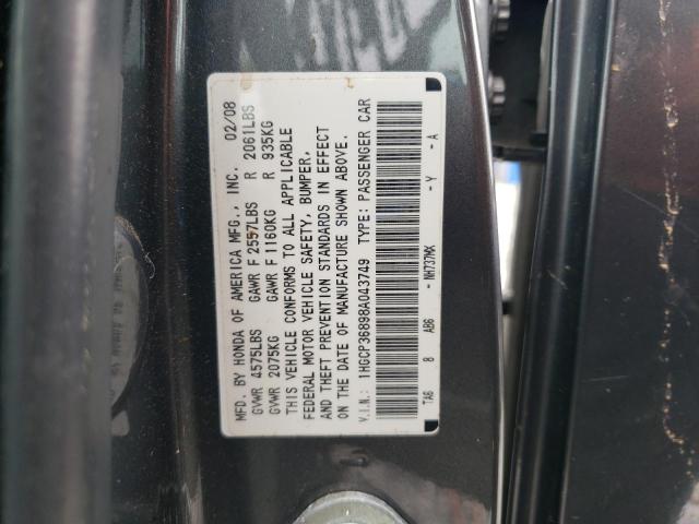 Photo 11 VIN: 1HGCP36898A043749 - HONDA ACCORD 