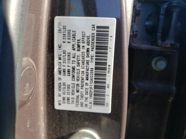 Photo 9 VIN: 1HGCP3F71CA003598 - HONDA ACCORD EX 