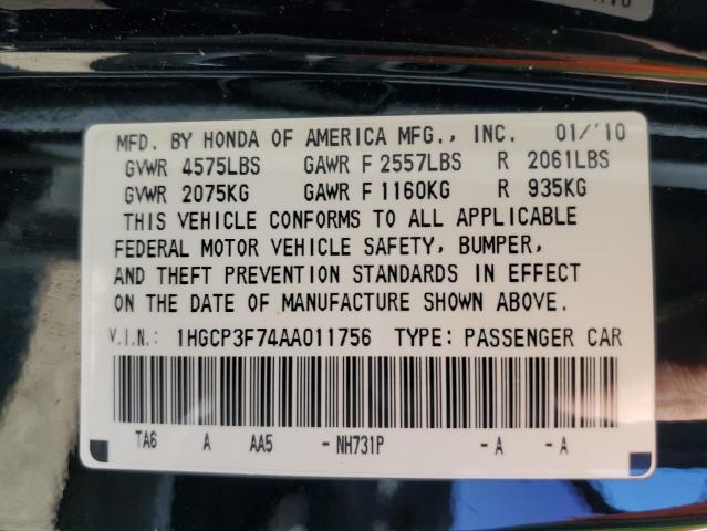 Photo 11 VIN: 1HGCP3F74AA011756 - HONDA ACCORD EX 