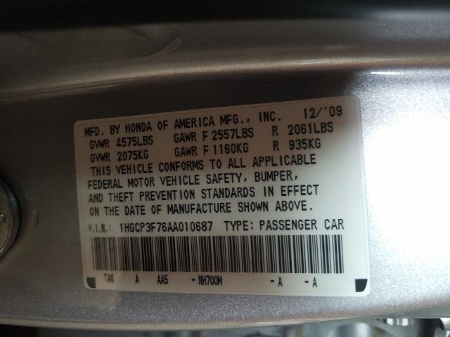 Photo 9 VIN: 1HGCP3F76AA010687 - HONDA ACCORD EX 