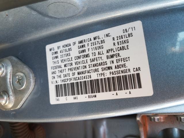 Photo 9 VIN: 1HGCP3F76CA004536 - HONDA ACCORD EX 