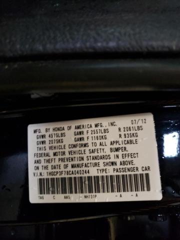 Photo 9 VIN: 1HGCP3F78CA040244 - HONDA ACCORD EX 