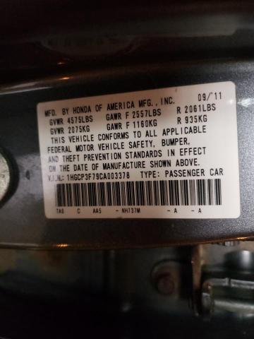 Photo 9 VIN: 1HGCP3F79CA003378 - HONDA ACCORD EX 