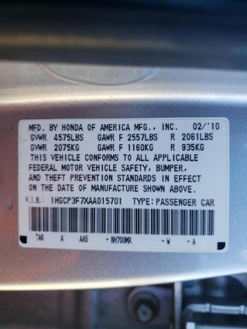 Photo 9 VIN: 1HGCP3F7XAA015701 - HONDA ACCORD EX 