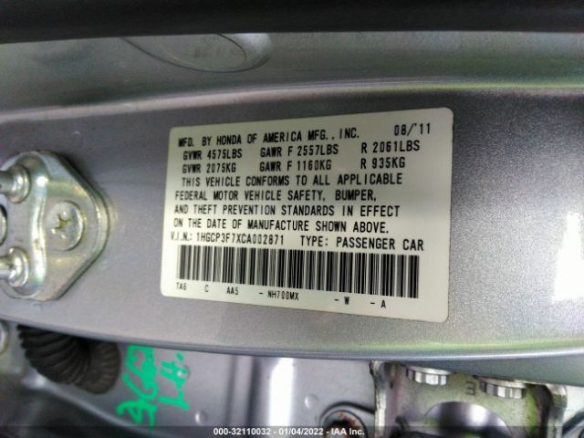 Photo 8 VIN: 1HGCP3F7XCA002871 - HONDA ACCORD SDN 