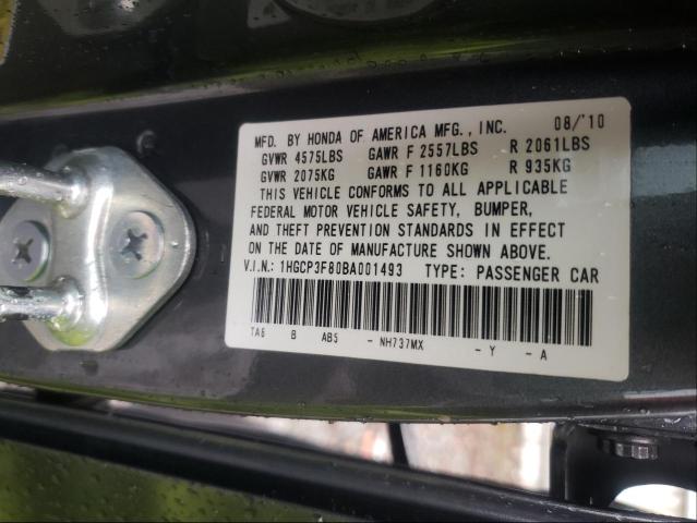 Photo 9 VIN: 1HGCP3F80BA001493 - HONDA ACCORD EXL 