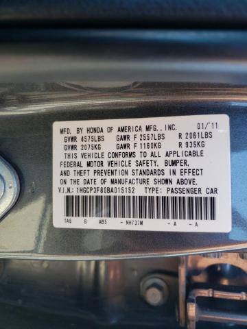 Photo 9 VIN: 1HGCP3F80BA015152 - HONDA ACCORD 