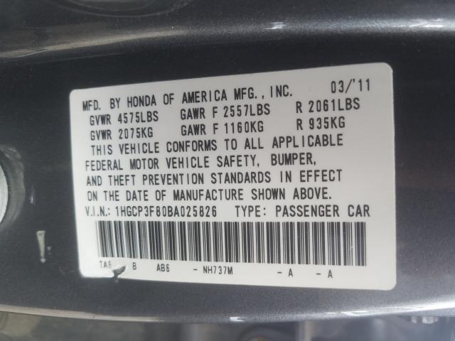 Photo 9 VIN: 1HGCP3F80BA025826 - HONDA ACCORD EXL 