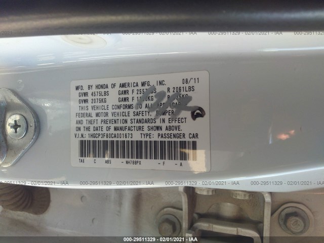 Photo 8 VIN: 1HGCP3F80CA001673 - HONDA ACCORD SDN 