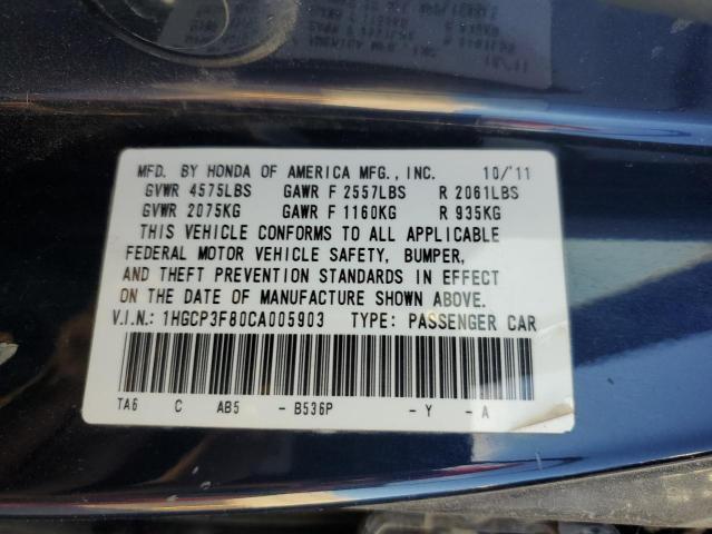 Photo 11 VIN: 1HGCP3F80CA005903 - HONDA ACCORD EXL 