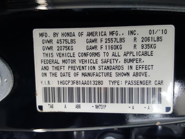 Photo 9 VIN: 1HGCP3F81AA013280 - HONDA ACCORD EXL 