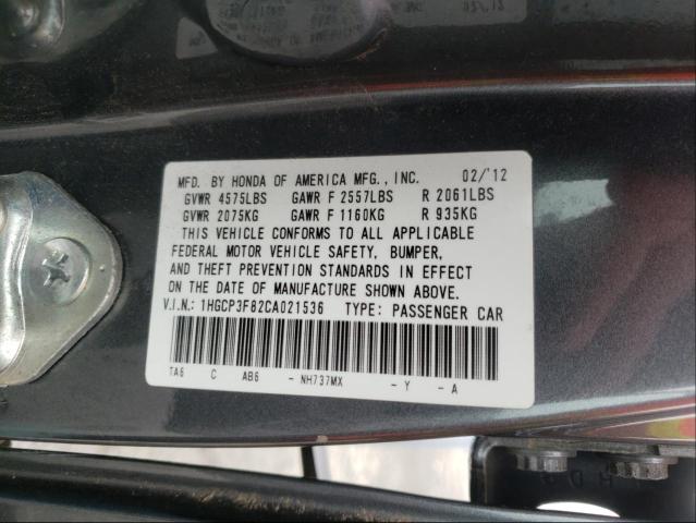 Photo 9 VIN: 1HGCP3F82CA021536 - HONDA ACCORD EXL 