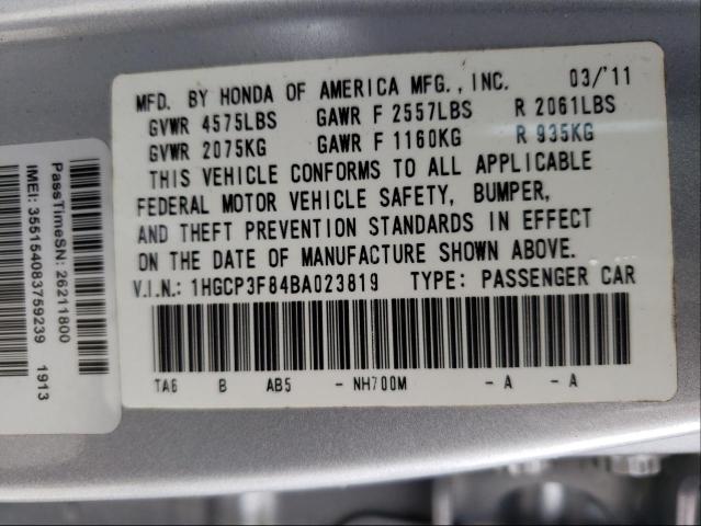 Photo 9 VIN: 1HGCP3F84BA023819 - HONDA ACCORD EXL 