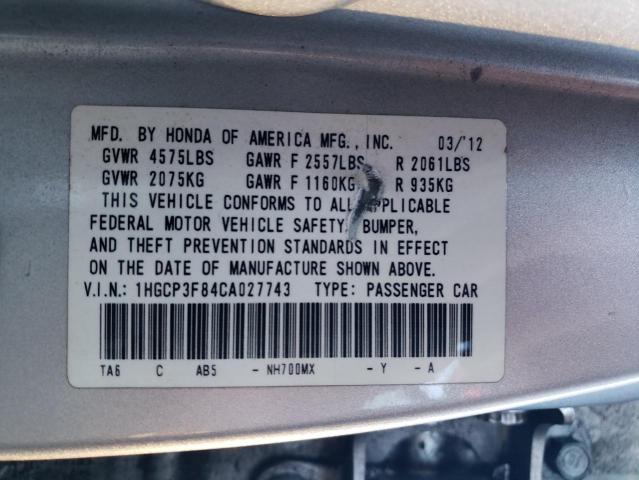 Photo 11 VIN: 1HGCP3F84CA027743 - HONDA ACCORD EXL 