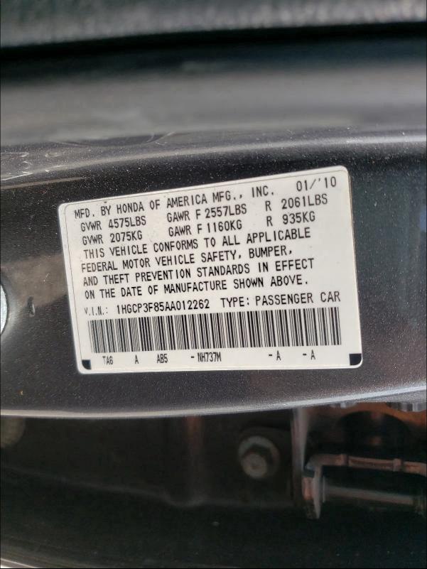 Photo 9 VIN: 1HGCP3F85AA012262 - HONDA ACCORD EXL 