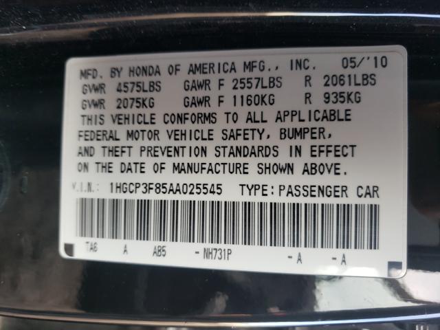 Photo 9 VIN: 1HGCP3F85AA025545 - HONDA ACCORD EXL 