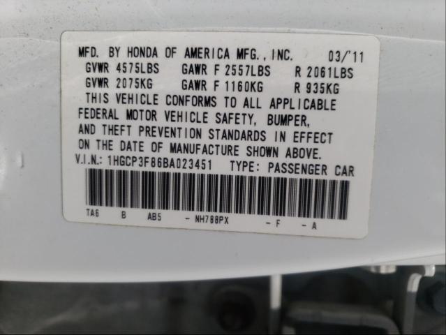 Photo 9 VIN: 1HGCP3F86BA023451 - HONDA ACCORD EXL 