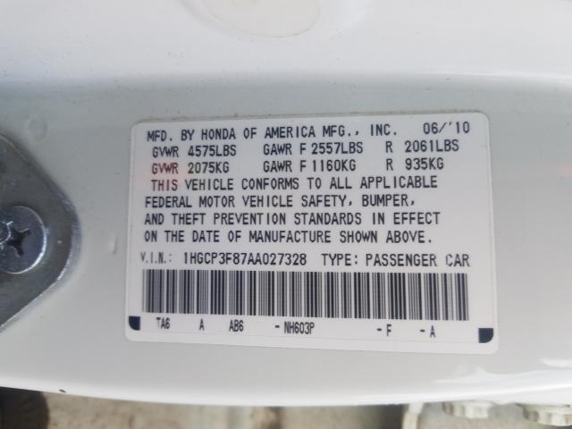 Photo 9 VIN: 1HGCP3F87AA027328 - HONDA ACCORD EXL 