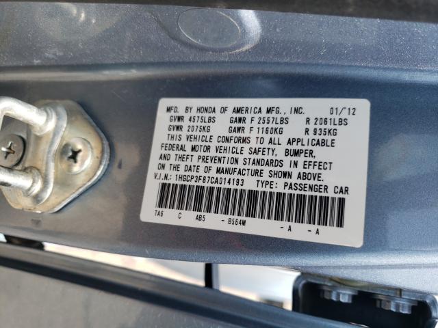 Photo 9 VIN: 1HGCP3F87CA014193 - HONDA ACCORD EXL 