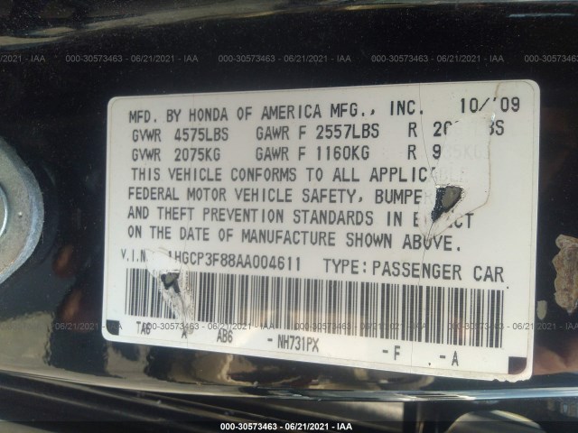 Photo 8 VIN: 1HGCP3F88AA004611 - HONDA ACCORD SDN 