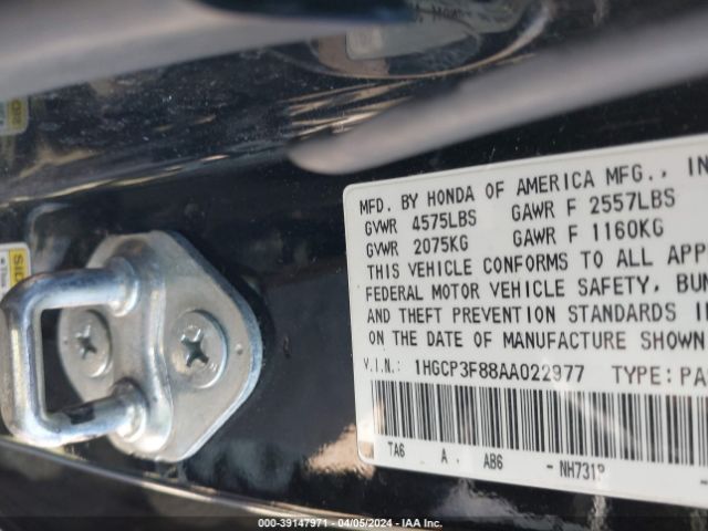 Photo 8 VIN: 1HGCP3F88AA022977 - HONDA ACCORD 