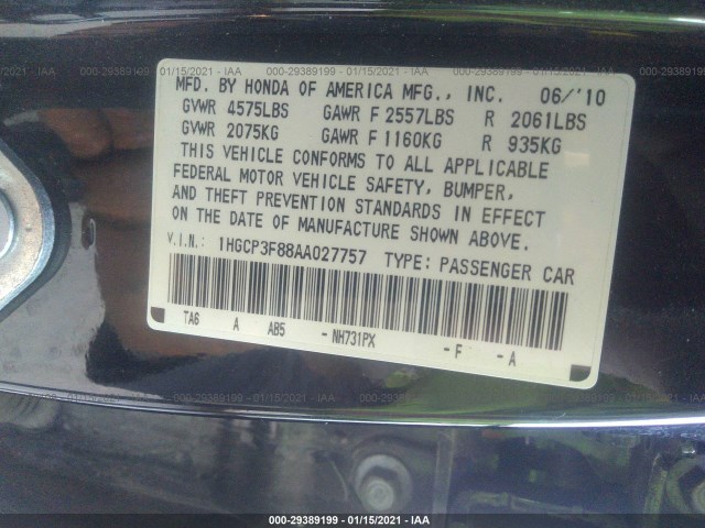 Photo 8 VIN: 1HGCP3F88AA027757 - HONDA ACCORD SDN 