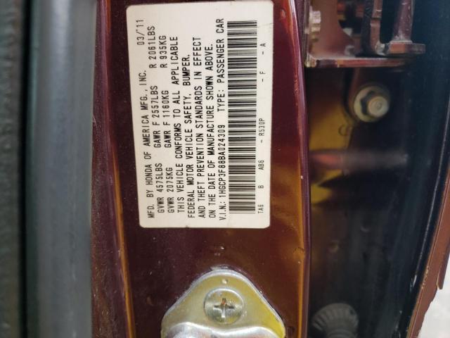 Photo 9 VIN: 1HGCP3F88BA024309 - HONDA ACCORD EXL 