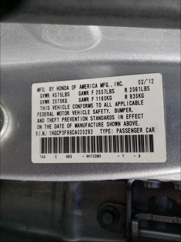 Photo 9 VIN: 1HGCP3F88CA020293 - HONDA ACCORD EXL 