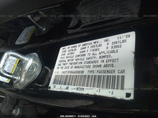 Photo 8 VIN: 1HGCP3F89AA008098 - HONDA ACCORD SDN 