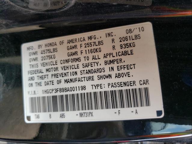 Photo 9 VIN: 1HGCP3F89BA001198 - HONDA ACCORD EXL 