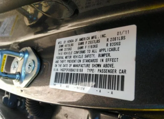 Photo 8 VIN: 1HGCP3F89BA016168 - HONDA ACCORD SDN 