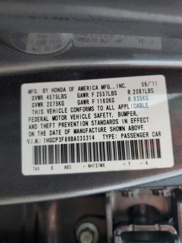 Photo 9 VIN: 1HGCP3F89BA030314 - HONDA ACCORD EXL 