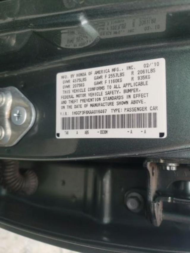 Photo 9 VIN: 1HGCP3F8XAA016467 - HONDA ACCORD EXL 