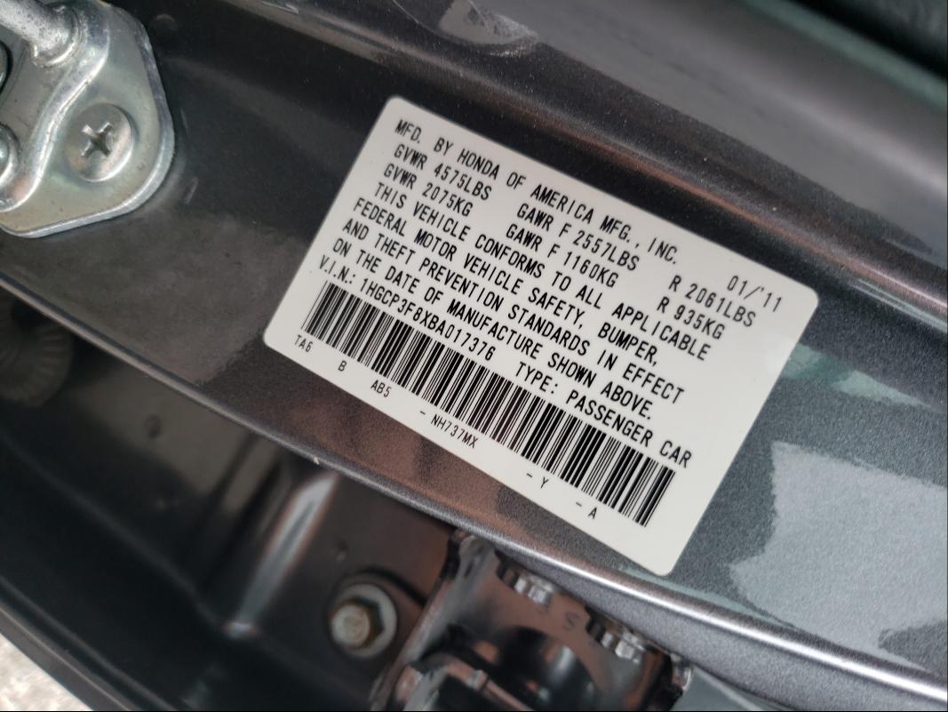 Photo 9 VIN: 1HGCP3F8XBA017376 - HONDA ACCORD EXL 