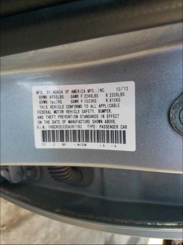 Photo 9 VIN: 1HGCR2E32EA061192 - HONDA ACCORD LX 